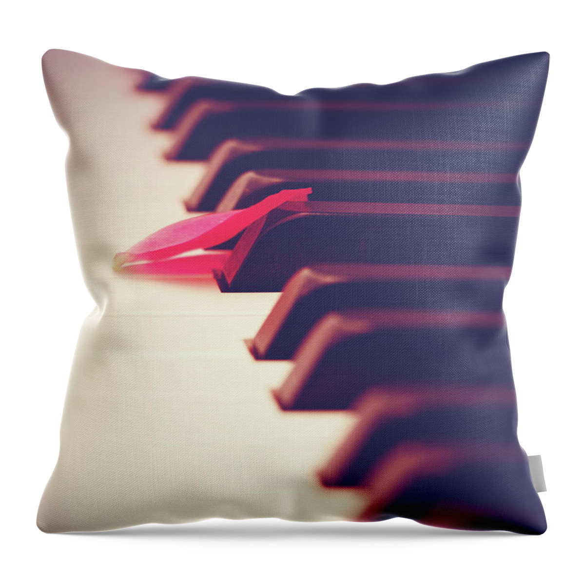 Piano Throw Pillow featuring the photograph Alone At A Piano by Iryna Goodall