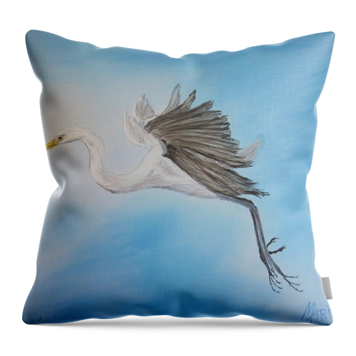 Birds Throw Pillow featuring the painting Alone by Maris Sherwood