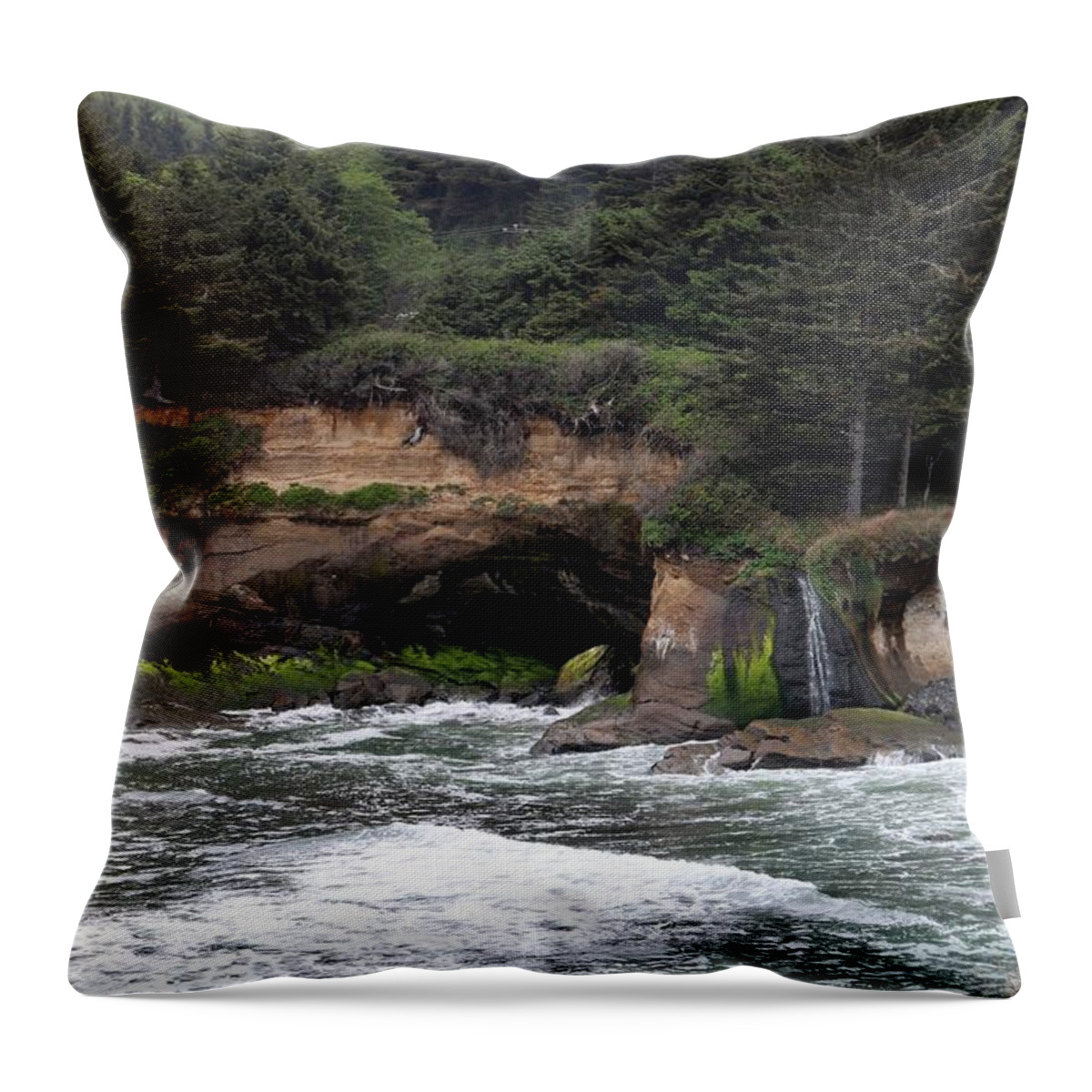 Oregon Coast Throw Pillow featuring the photograph Along the Oregon Coast - 5 by Christy Pooschke