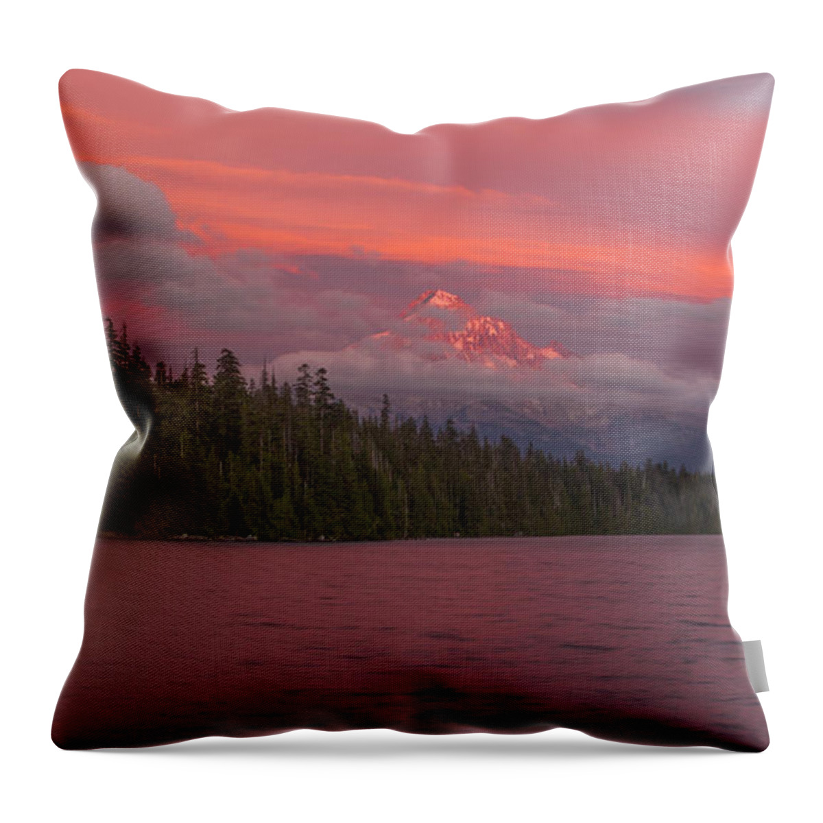 Sunset Throw Pillow featuring the photograph Alpenglow At Lost Lake by Brian Governale