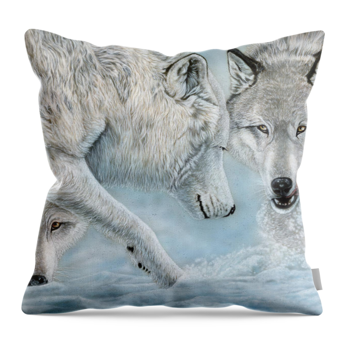 North Dakota Artist Throw Pillow featuring the painting Alpha Challenge by Wayne Pruse
