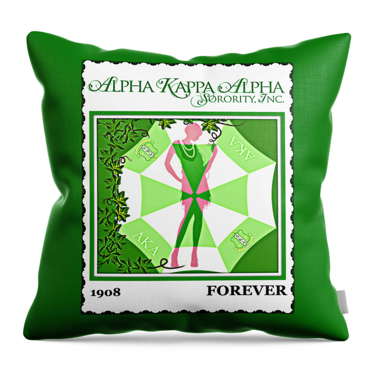 A K A Throw Pillow featuring the digital art Alpha Kappa Alpha by Lynda Payton