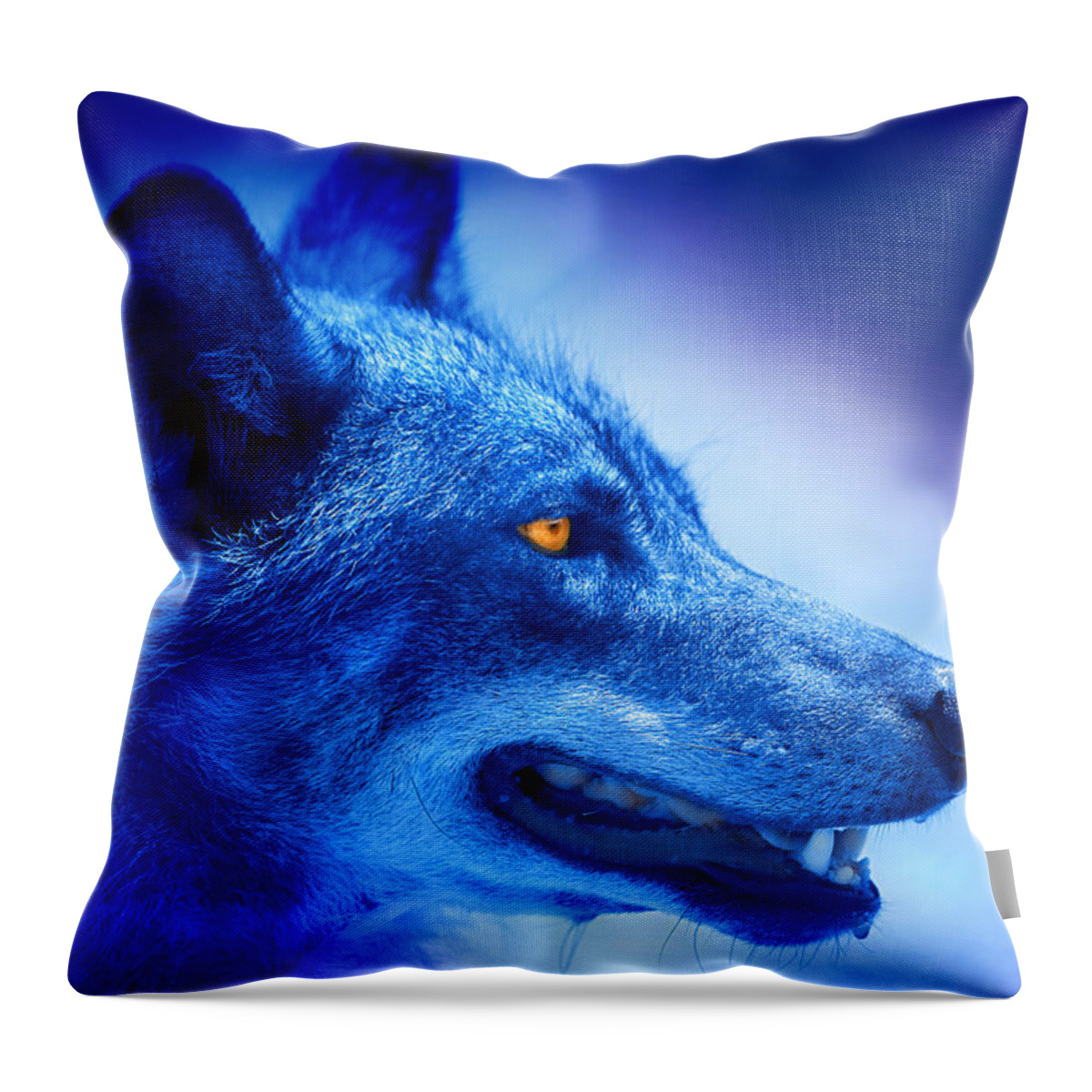 Wolf Throw Pillow featuring the photograph Alpha Wolf by Mal Bray