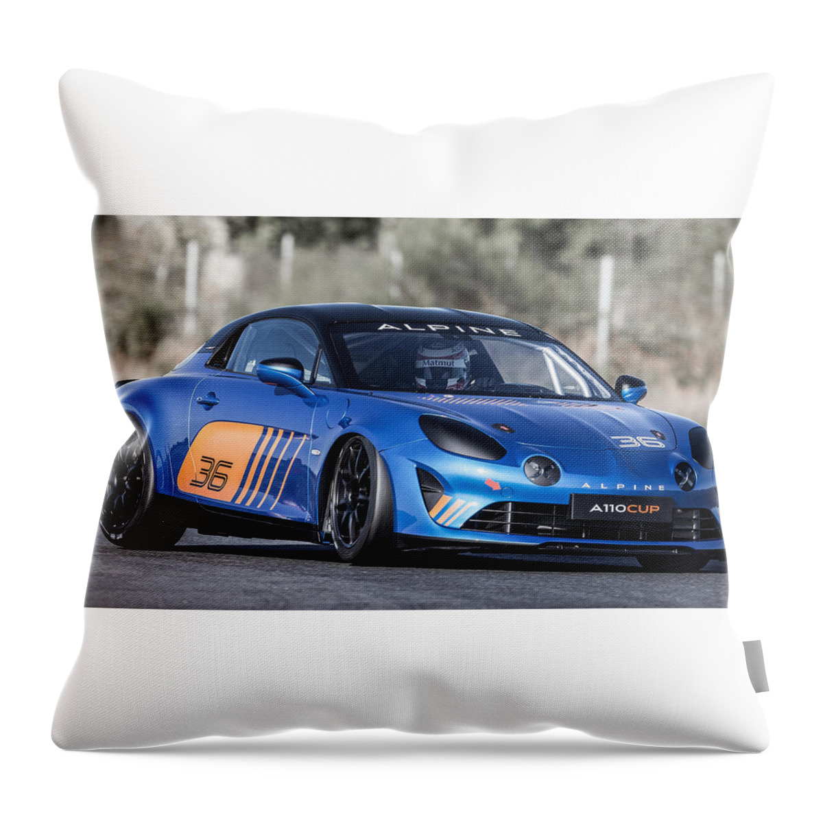 Alpine A110 Cup Throw Pillow featuring the digital art Alpine A110 Cup by Super Lovely