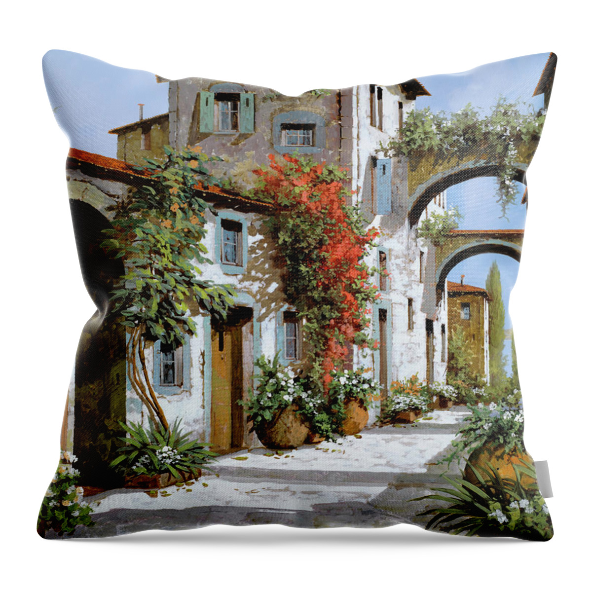 Arches Throw Pillow featuring the painting Altri Archi by Guido Borelli