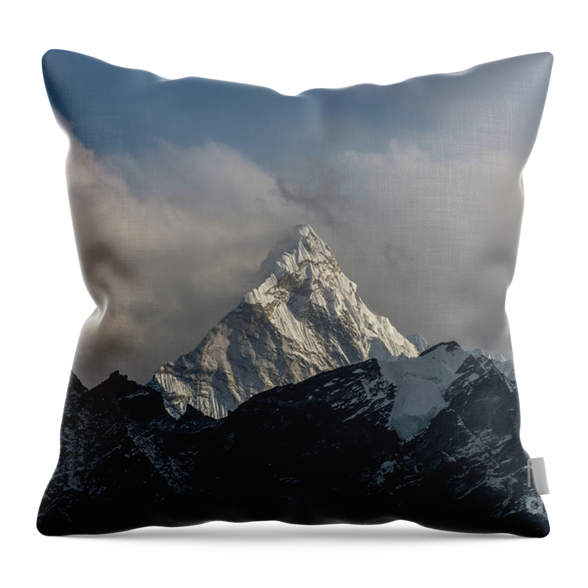 Everest Base Camp Trek Throw Pillow featuring the photograph Ama Dablam From Kalla Patthar by Mike Reid