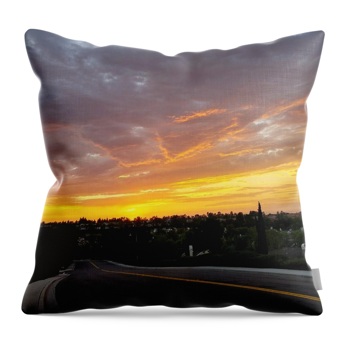 Cloud Throw Pillow featuring the photograph Colorful Sunset in Mission Viejo by J R Yates