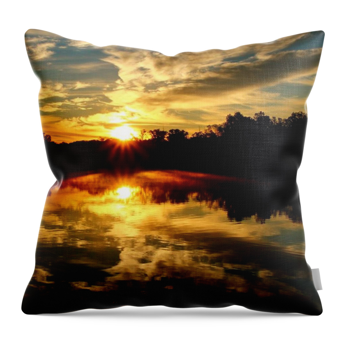  Throw Pillow featuring the photograph Amazing Sunrise Over Thread Lake This by Robert Carey