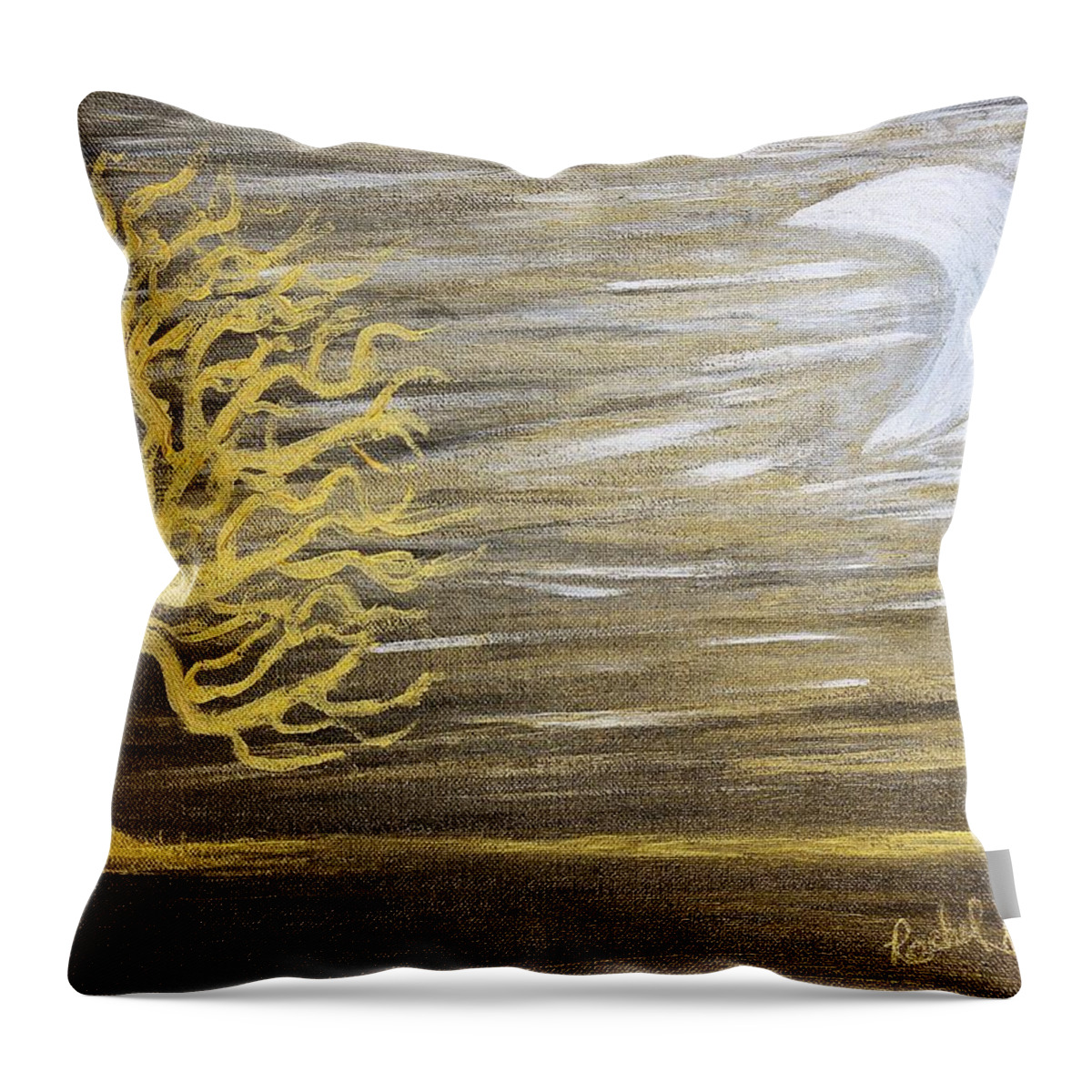 Ambient Throw Pillow featuring the painting Ambient Night by Rachel Hannah