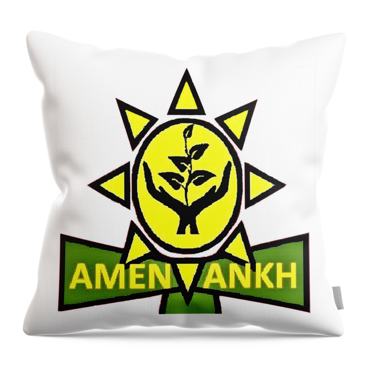 Graphic Design Throw Pillow featuring the tapestry - textile Amen Ankh by Adenike AmenRa