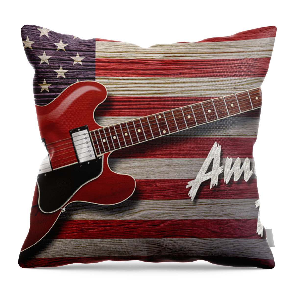 Es-335 Throw Pillow featuring the digital art American Blues 335 by WB Johnston
