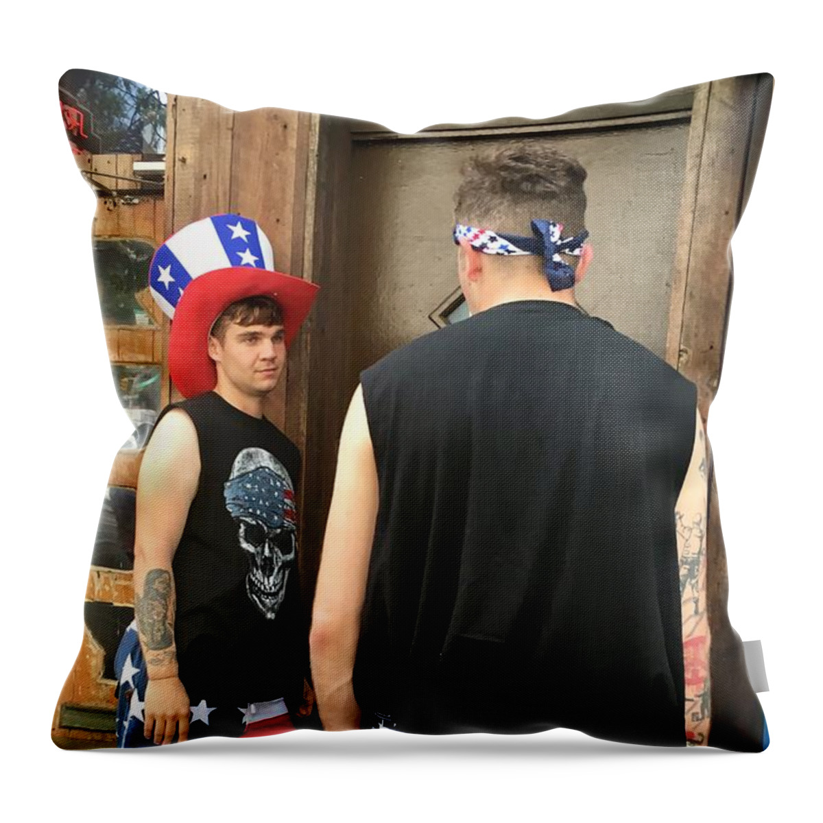Patriotic Throw Pillow featuring the photograph American Boy by Joan Reese