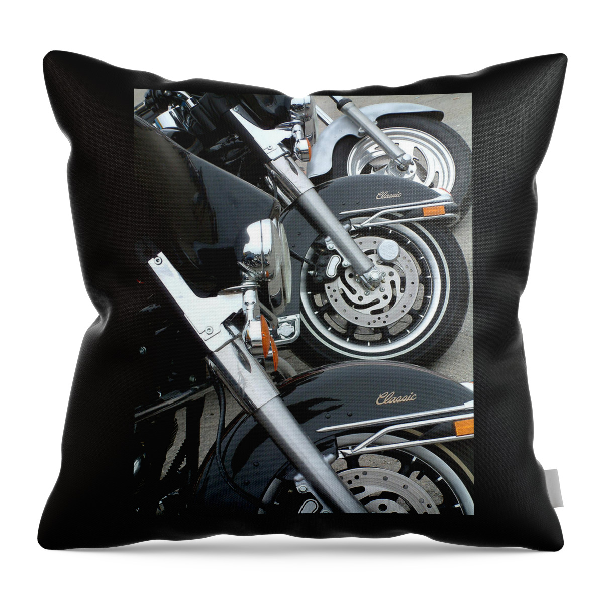 Harley Davidson Throw Pillow featuring the photograph American Classics by Thomas Pipia