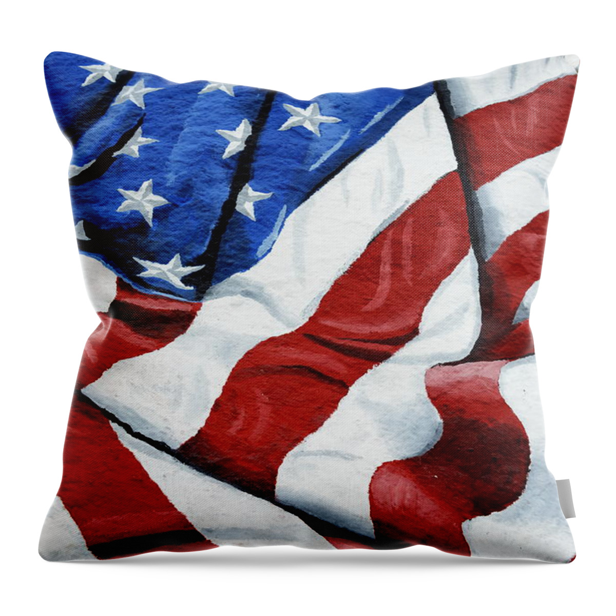 Red White Blue Us U.s. Usa U.s.a.american Flag Old Glory Colors Throw Pillow featuring the photograph American Colors No 2 6911 by Ken DePue