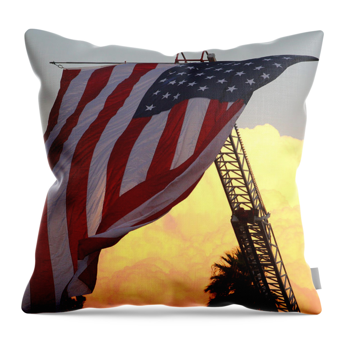 Flag Throw Pillow featuring the photograph American Flag by Jack Barnwell