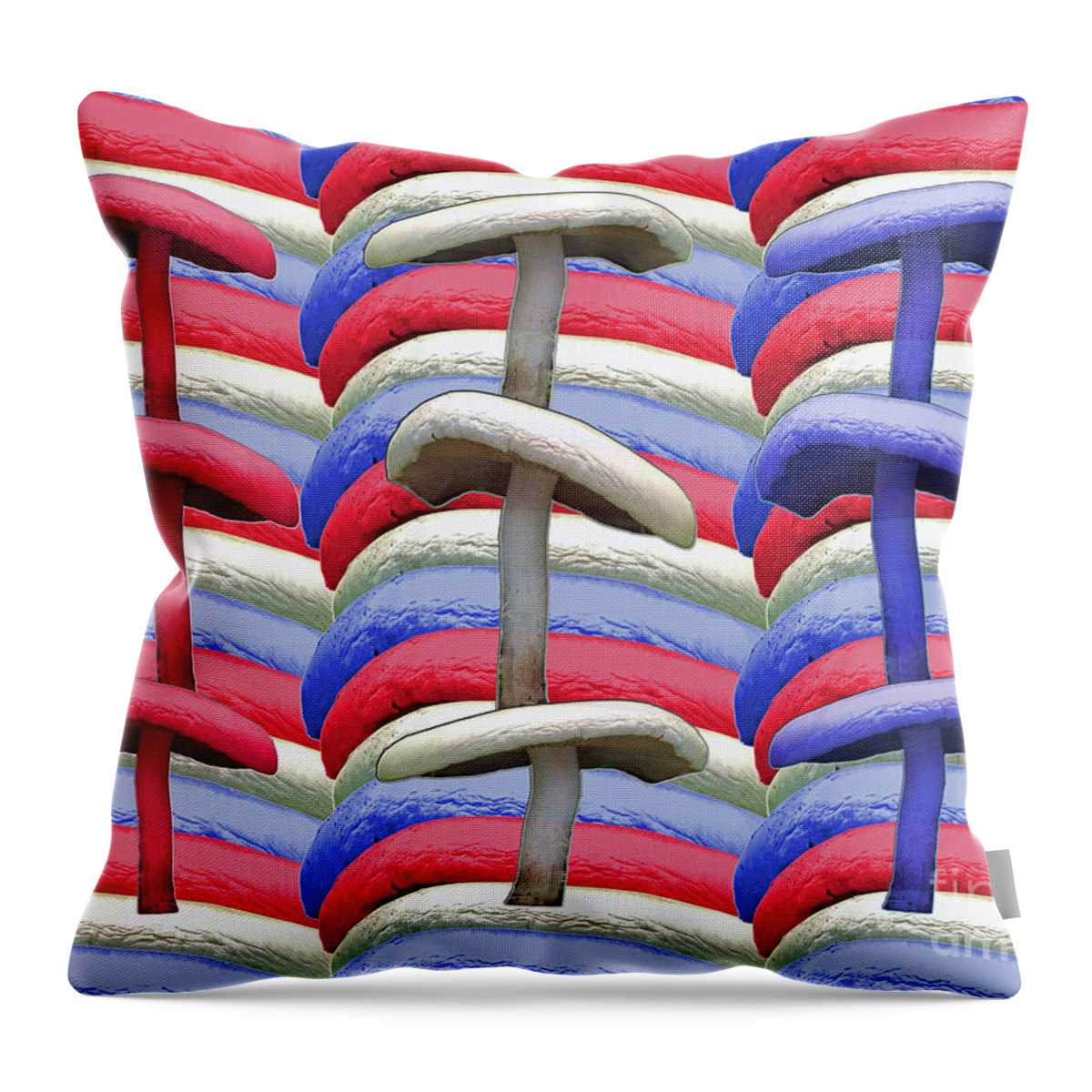 American Throw Pillow featuring the photograph American Mushrooms by Rockin Docks Deluxephotos