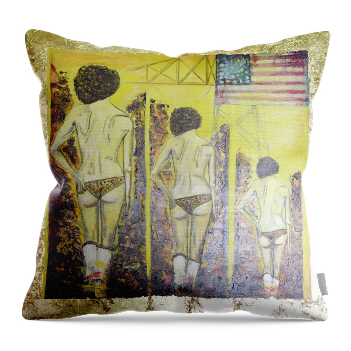 Woman Throw Pillow featuring the painting American Sweetheart by Toni Willey