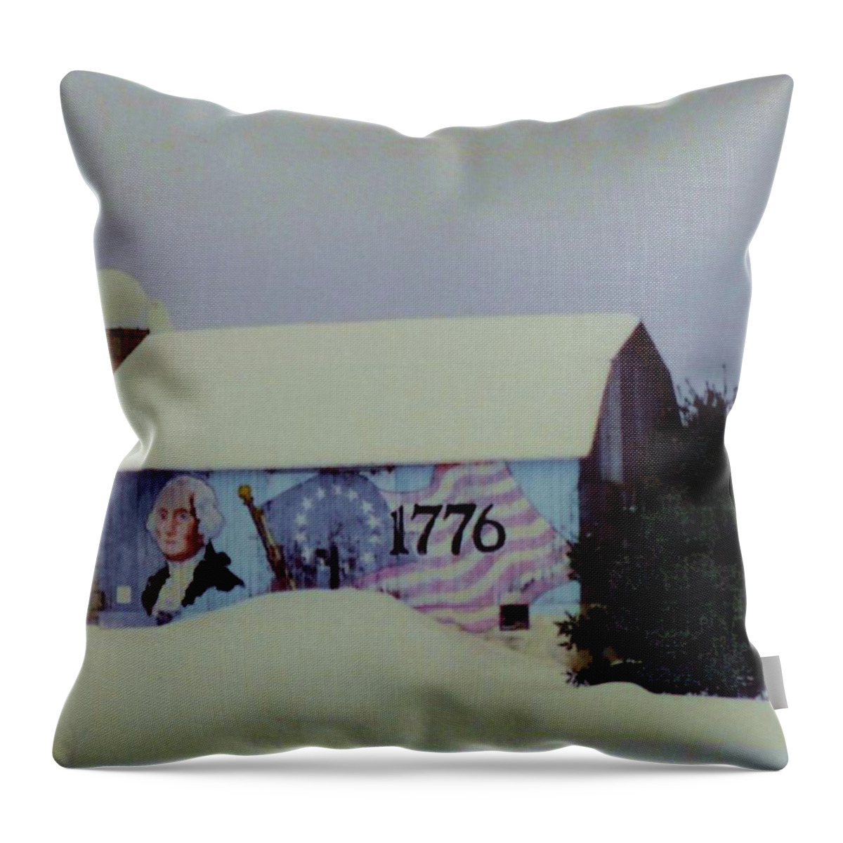 America Throw Pillow featuring the photograph Americana Barn by Desiree Paquette