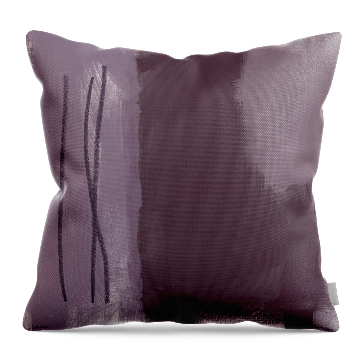 Abstract Throw Pillow featuring the painting Amethyst 3- Abstract Art by Linda Woods by Linda Woods