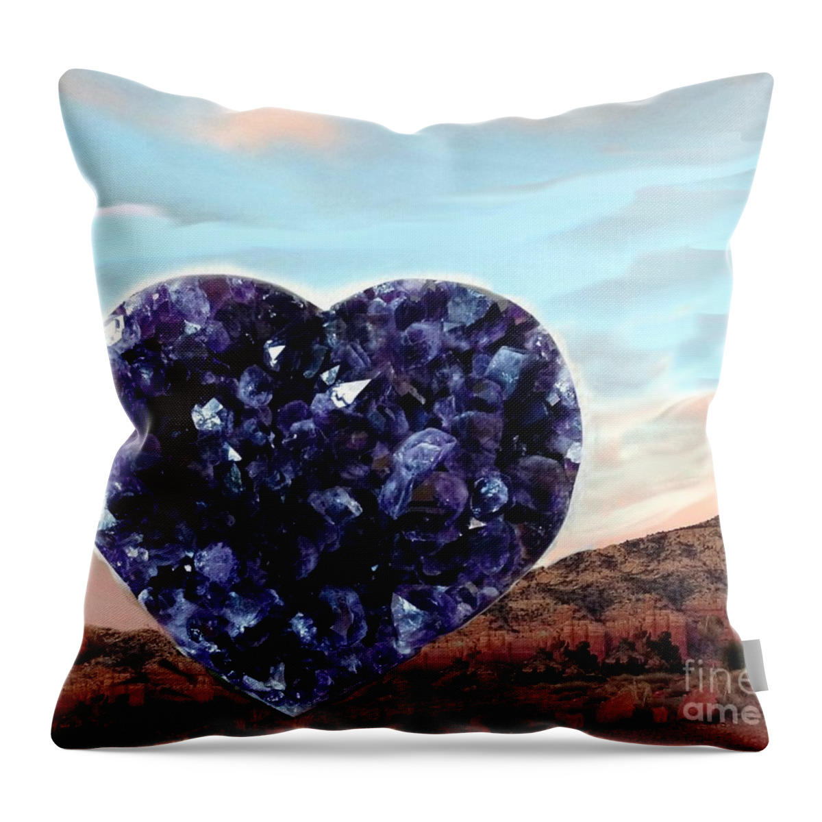 Amethyst Throw Pillow featuring the photograph Amethyst Vortex Heart Sedona by Mars Besso