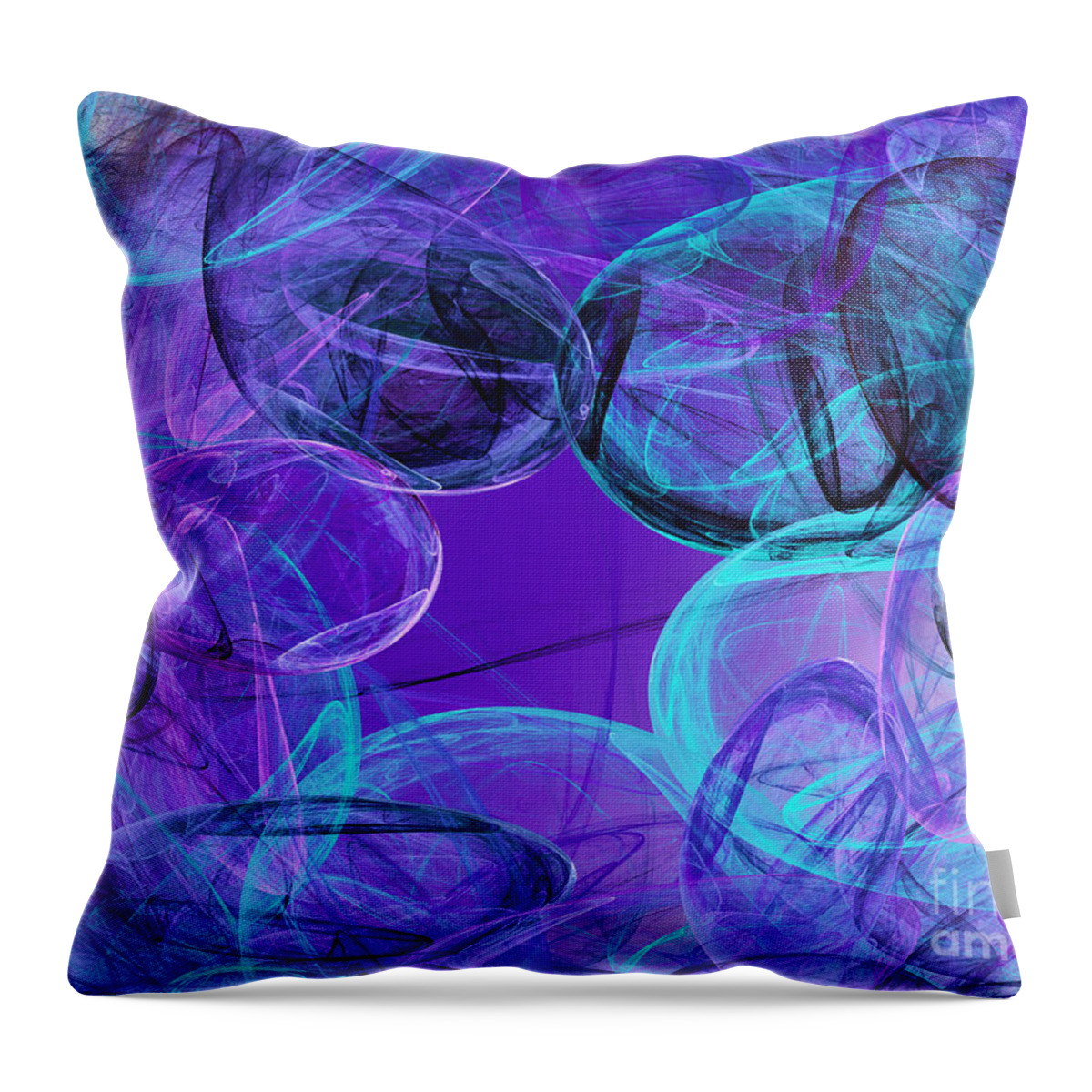 Abstract Throw Pillow featuring the digital art Amethyst Gems Stones by Andee Design