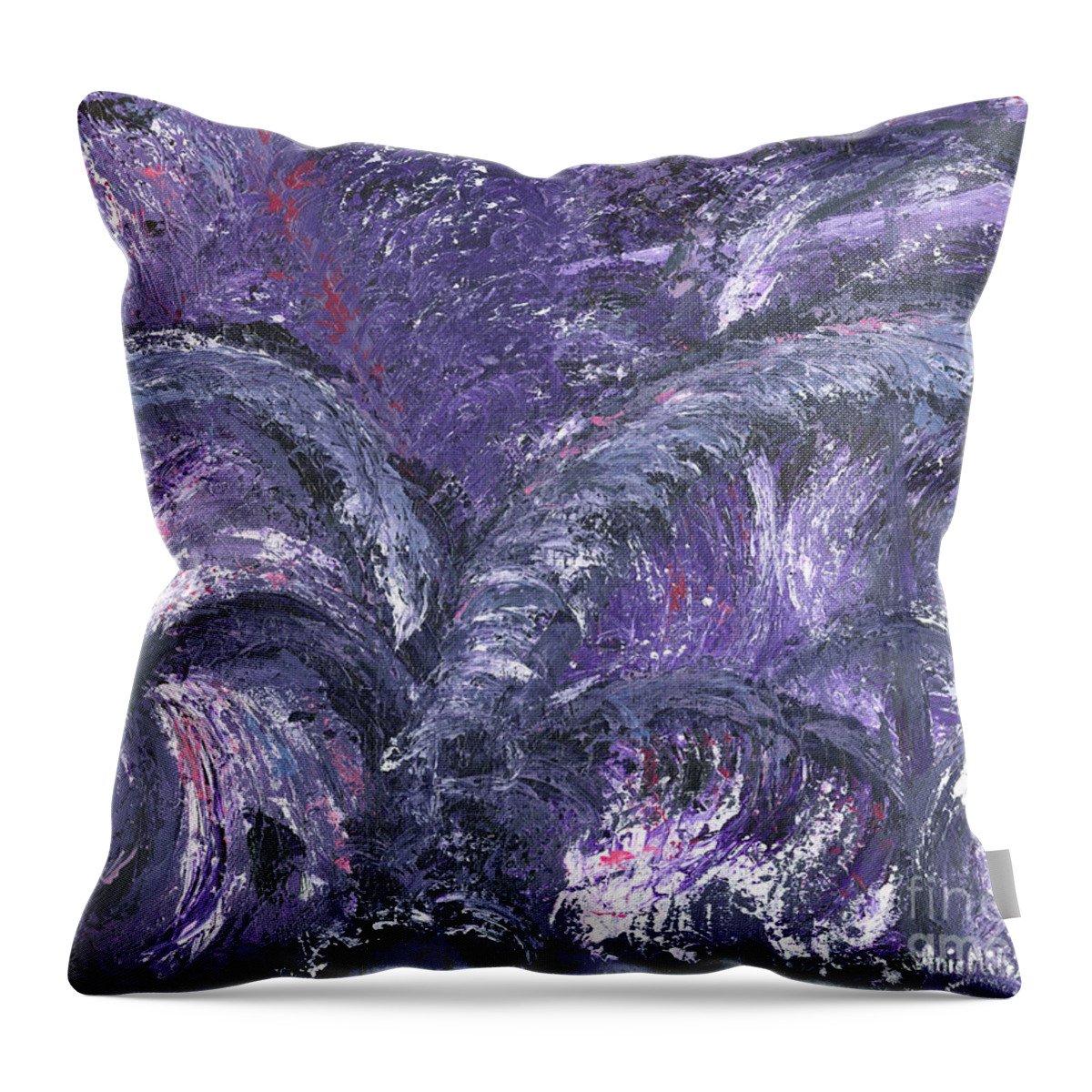 Energy Throw Pillow featuring the painting Amethyst is the Color of your Energy by Ania M Milo