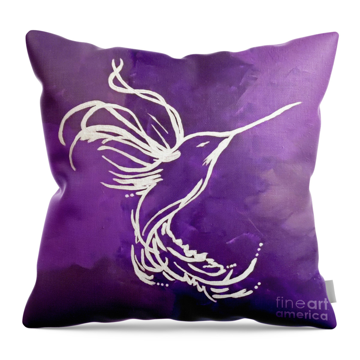 Bird Purple Throw Pillow featuring the painting Amethyst by Jilian Cramb - AMothersFineArt