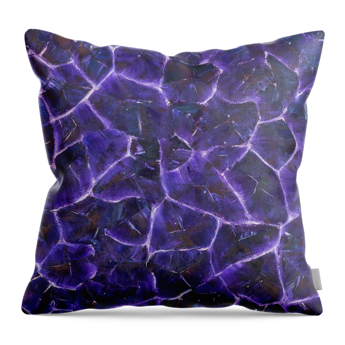 Amethyst Throw Pillow featuring the painting Amethyst by Neslihan Ergul Colley