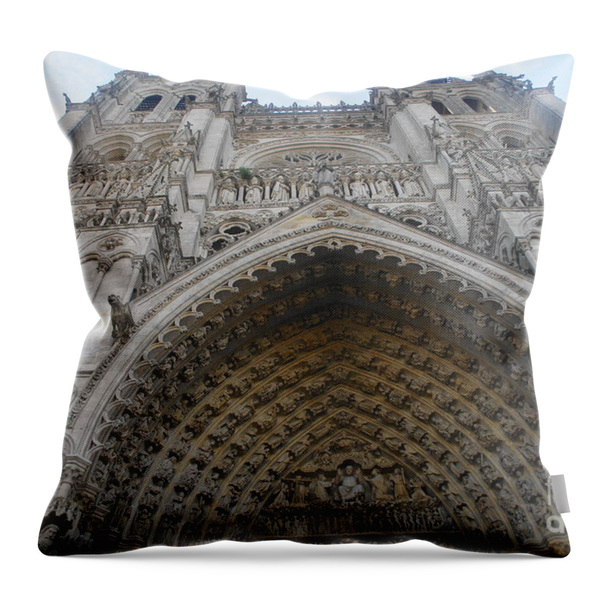 Gothic Throw Pillow featuring the photograph Amiens Cathedral by Therese Alcorn