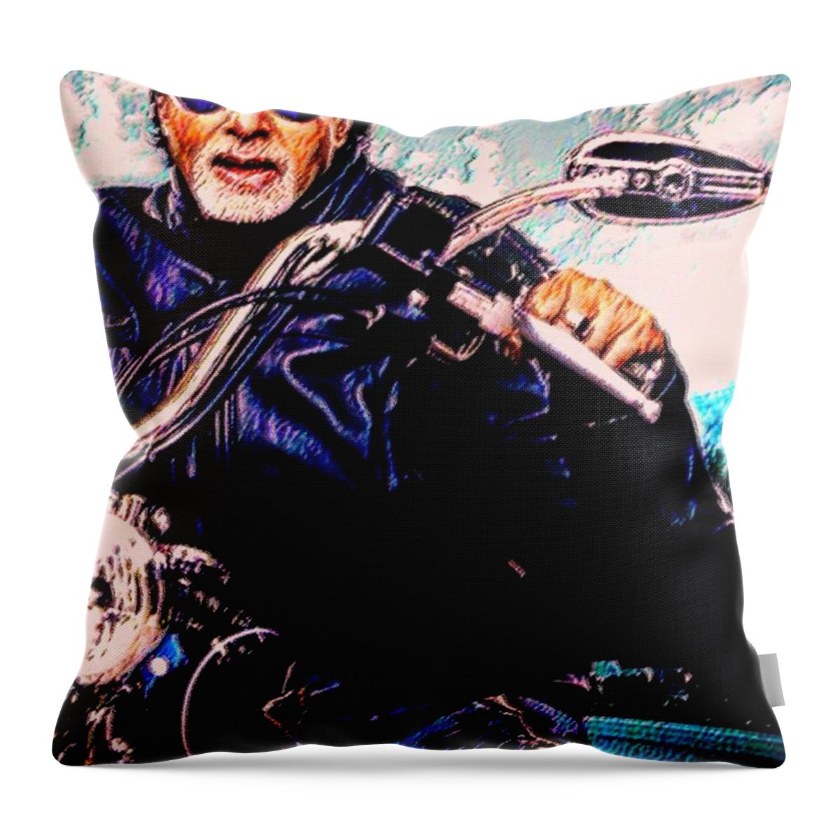 Amitabh Bachchan Throw Pillow featuring the painting Amitabh Bachchan - Living Legend by Piety Dsilva