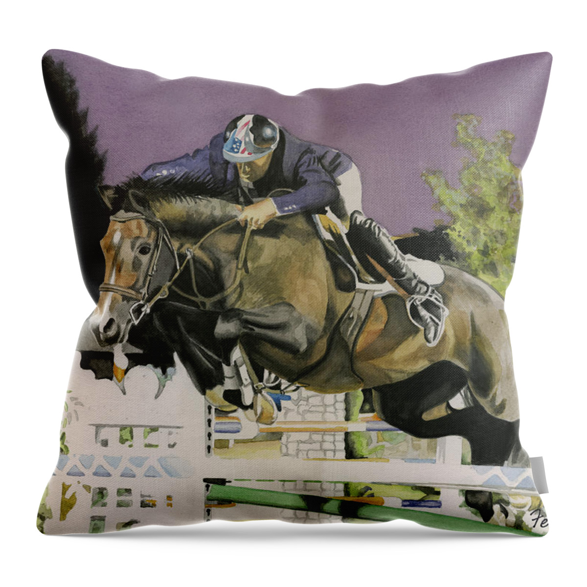 Horse Throw Pillow featuring the painting Ammeretto AKA Dutch by Ferrel Cordle