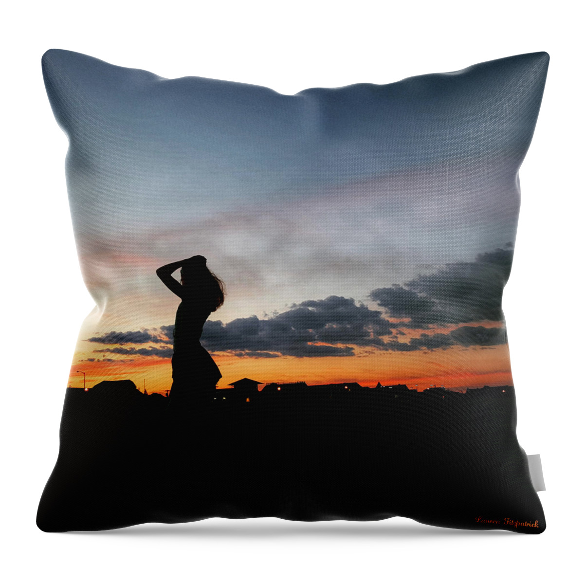 Silhouette Throw Pillow featuring the photograph Among the colors by Lauren Fitzpatrick