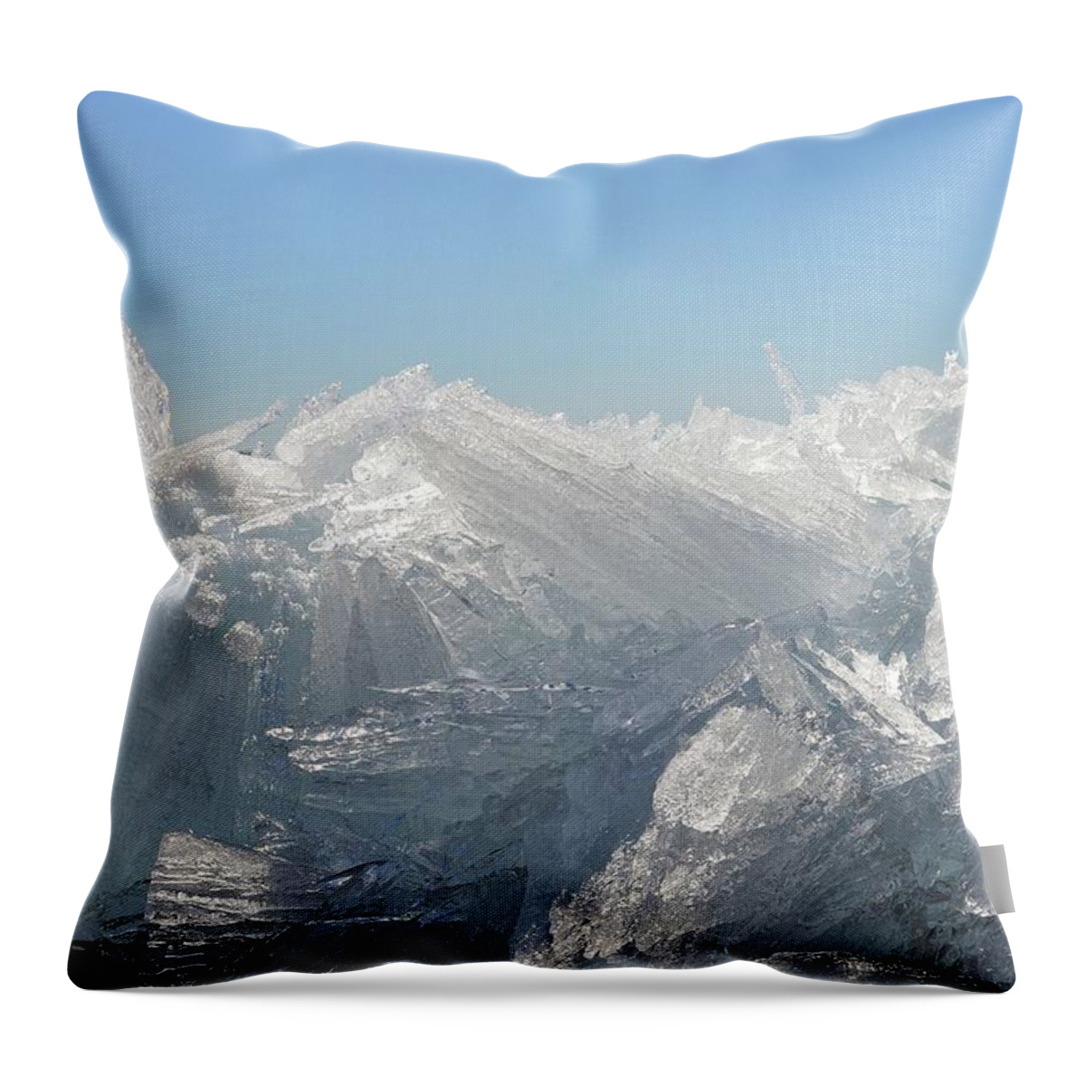Abstract Throw Pillow featuring the digital art Among The Ice Crystals by Lyle Crump