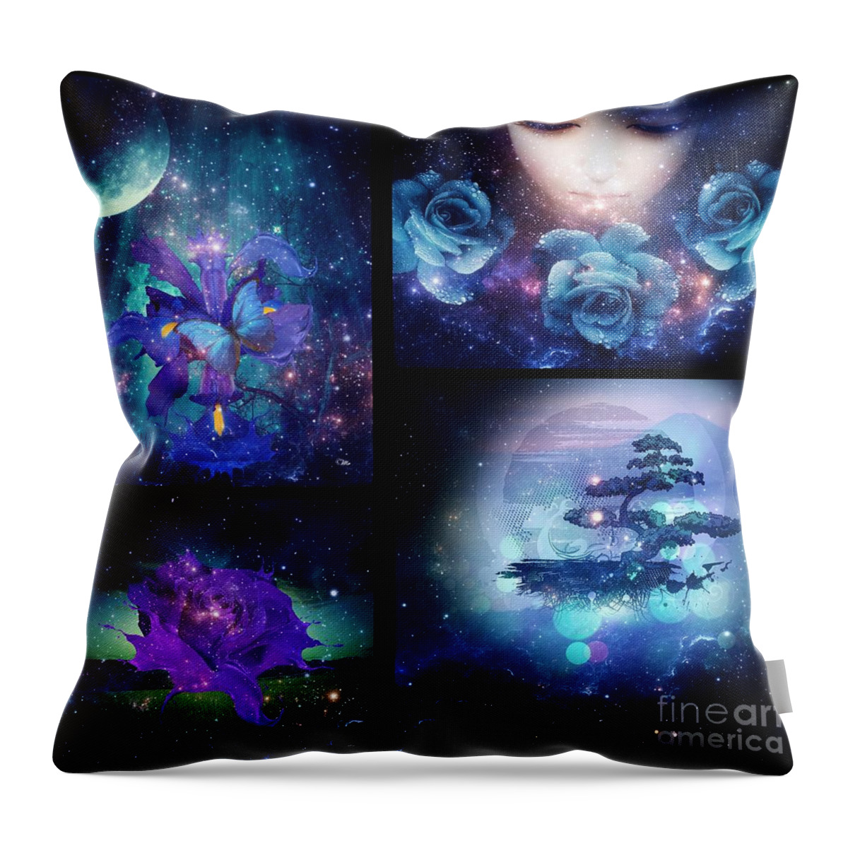 Among The Stars Throw Pillow featuring the digital art Among the Stars Series by Mo T