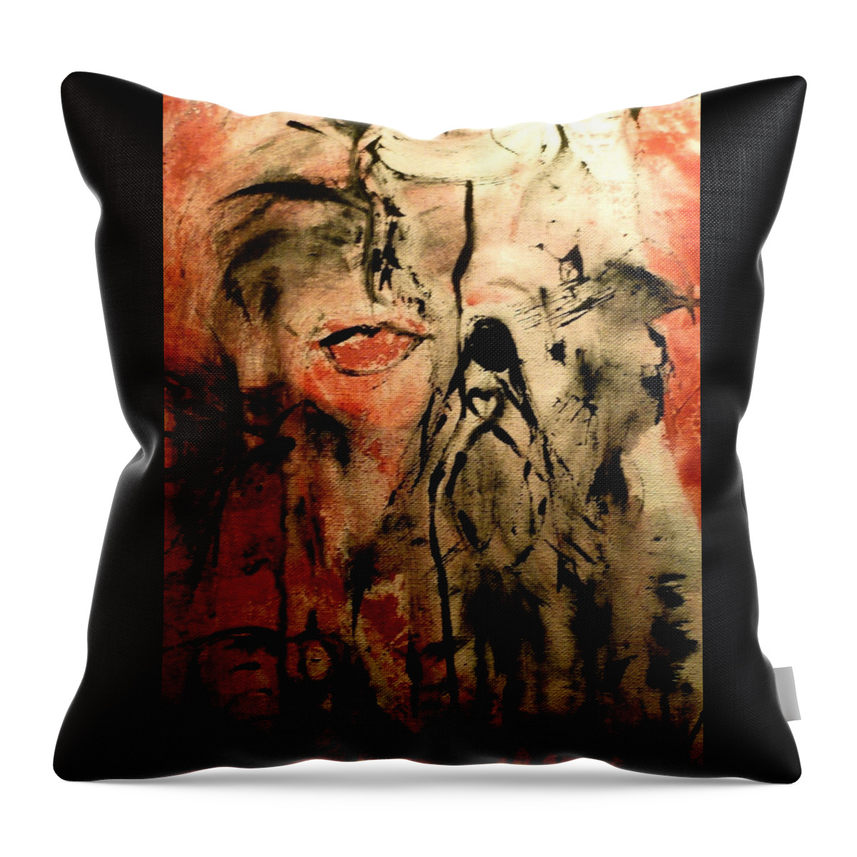 Heart Throw Pillow featuring the painting Follia d'amore Madness of love by 'REA' Gallery