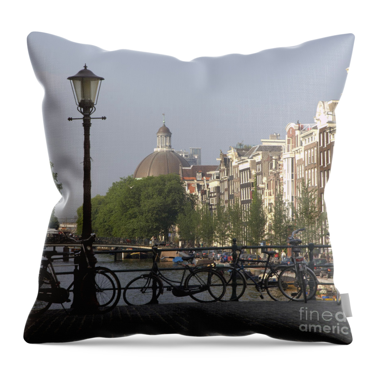 Amsterdam Throw Pillow featuring the photograph Amsterdam Bridge by Andy Smy