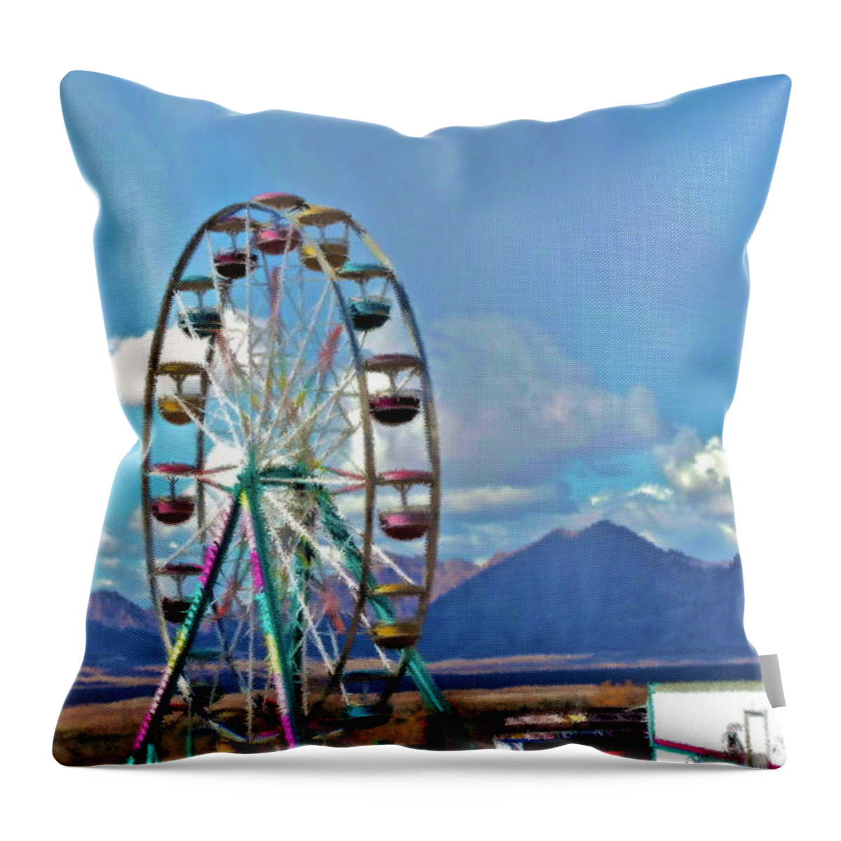 Carnival Throw Pillow featuring the photograph Amusement View by Gwyn Newcombe