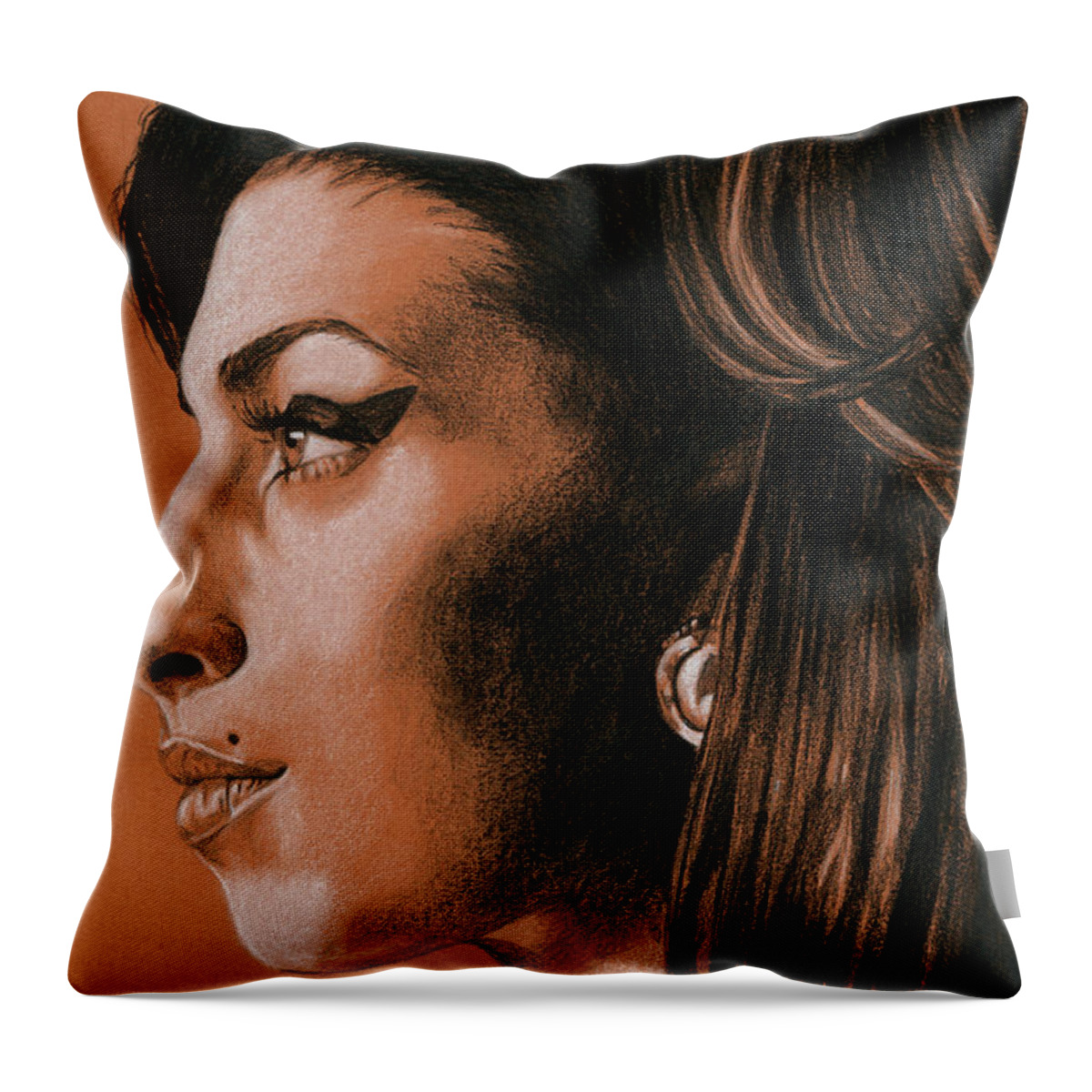 Amy Throw Pillow featuring the drawing Amy by Rob De Vries