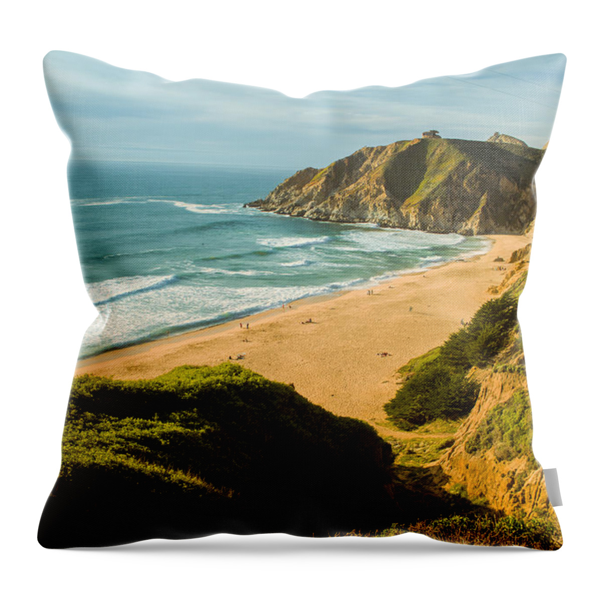 Sun Throw Pillow featuring the photograph An Afternoon at the Beach by Bryant Coffey
