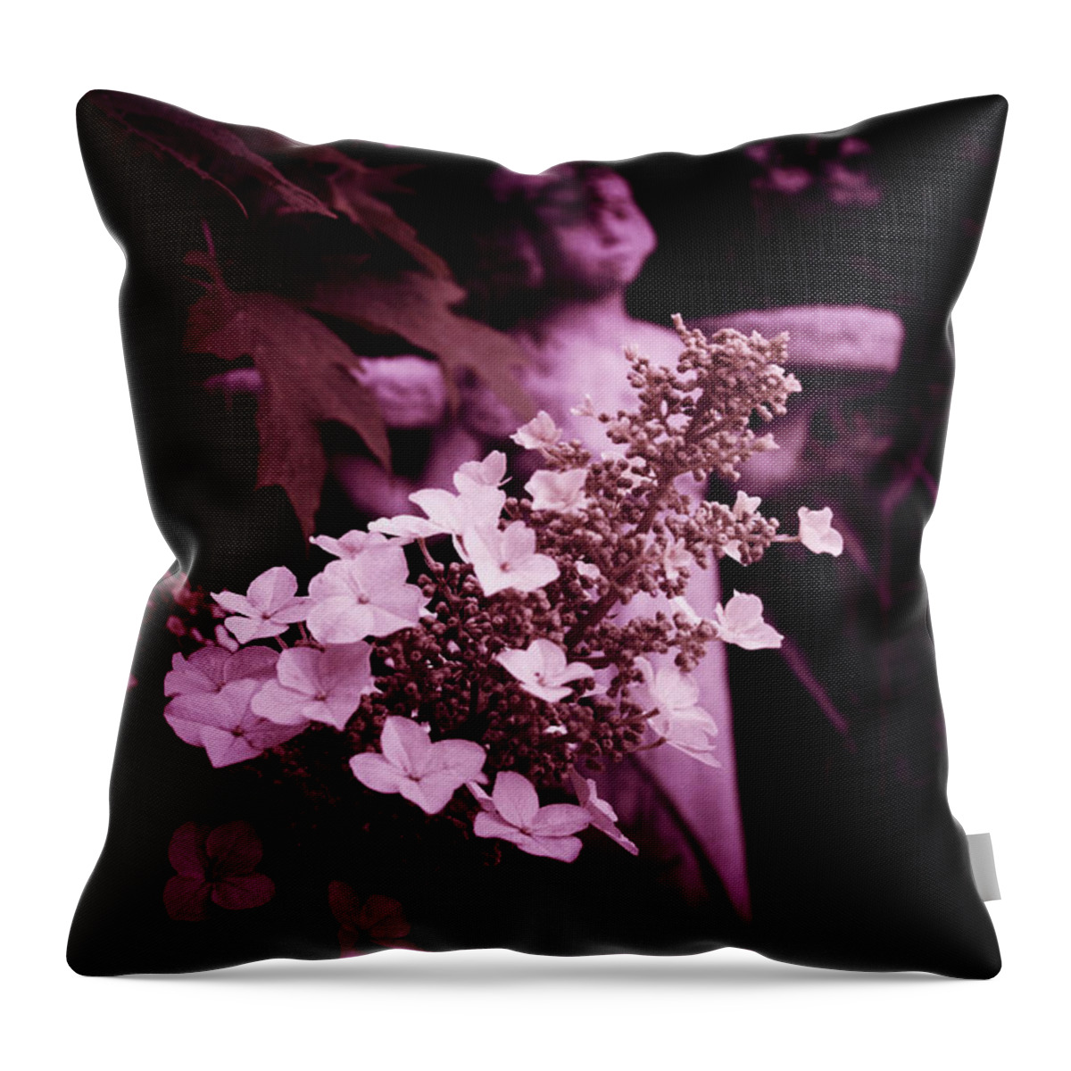 Garden Throw Pillow featuring the photograph Garden Angel #1 by Toni Hopper