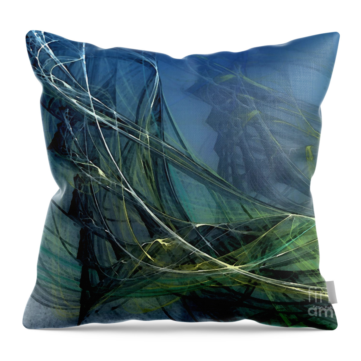 Poetic Throw Pillow featuring the digital art An Echo Of Speed by Karin Kuhlmann