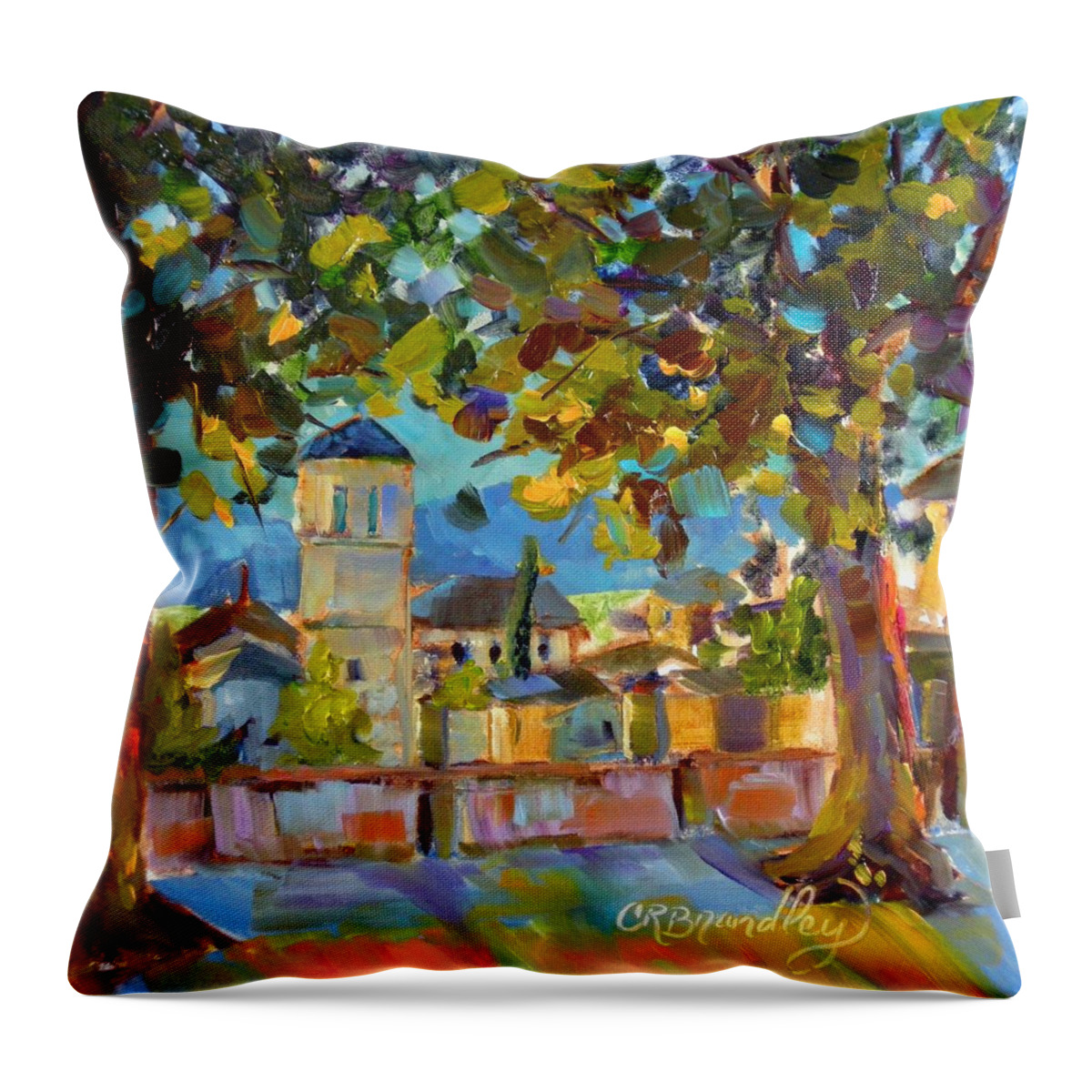 Assisi Throw Pillow featuring the painting An Evening in Assisi by Chris Brandley