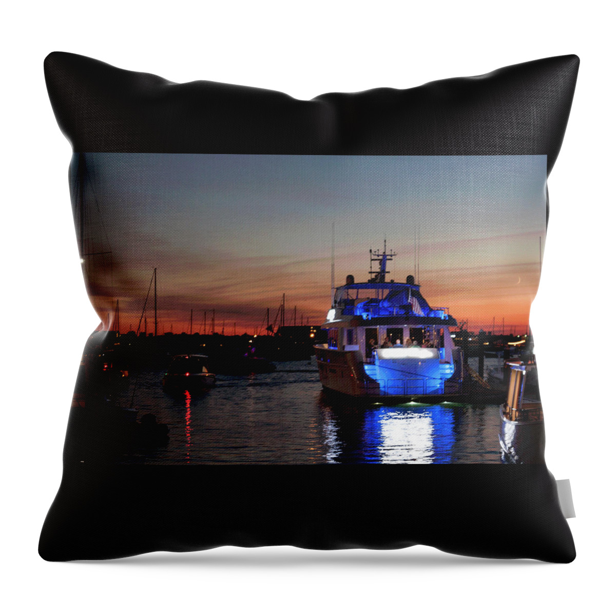 Photograph Throw Pillow featuring the photograph An Evening in Newport Rhode Island IV by Suzanne Gaff