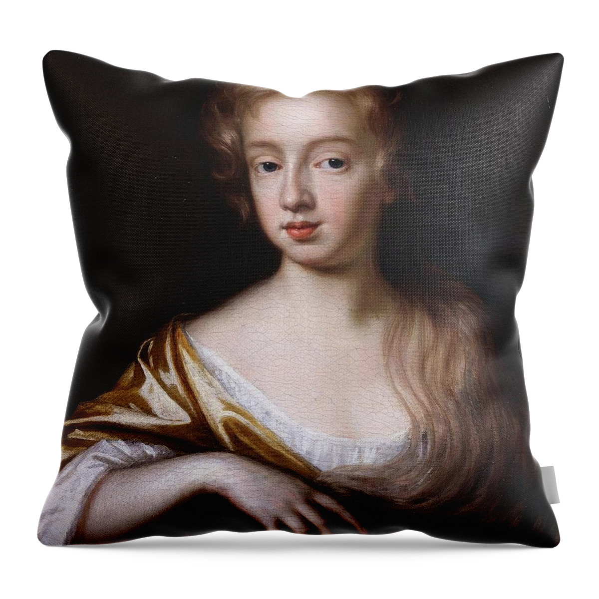 Mary Beale (1632 - 1699) Throw Pillow featuring the painting An Unknown Young Lady by Mary Beale
