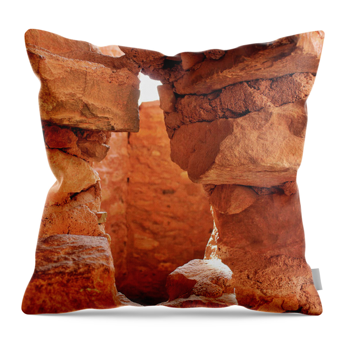 Cliff Dwellings Throw Pillow featuring the photograph Anasazi Cliff Dwellings #8 by Lorraine Baum
