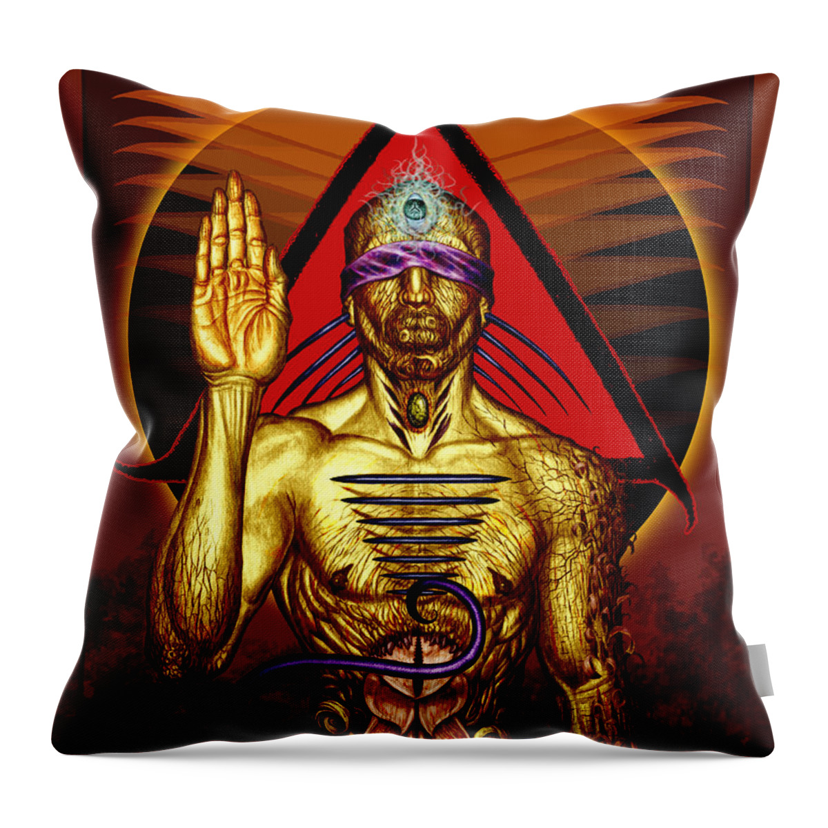 Tonykoehl Throw Pillow featuring the mixed media Ancestral Intuition by Tony Koehl