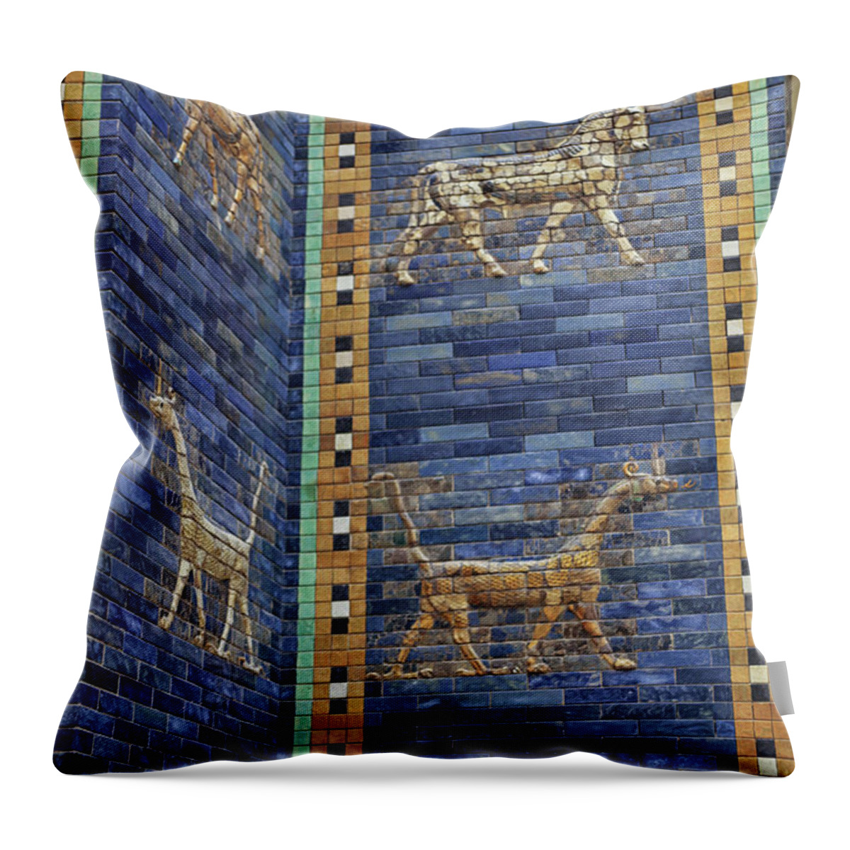 Babylon Throw Pillow featuring the photograph Ancient Babylon Ishtar gate by Patricia Hofmeester