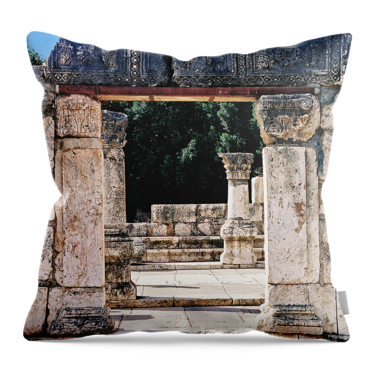 Israel Throw Pillow featuring the photograph Ancient Doors by Constance Woods