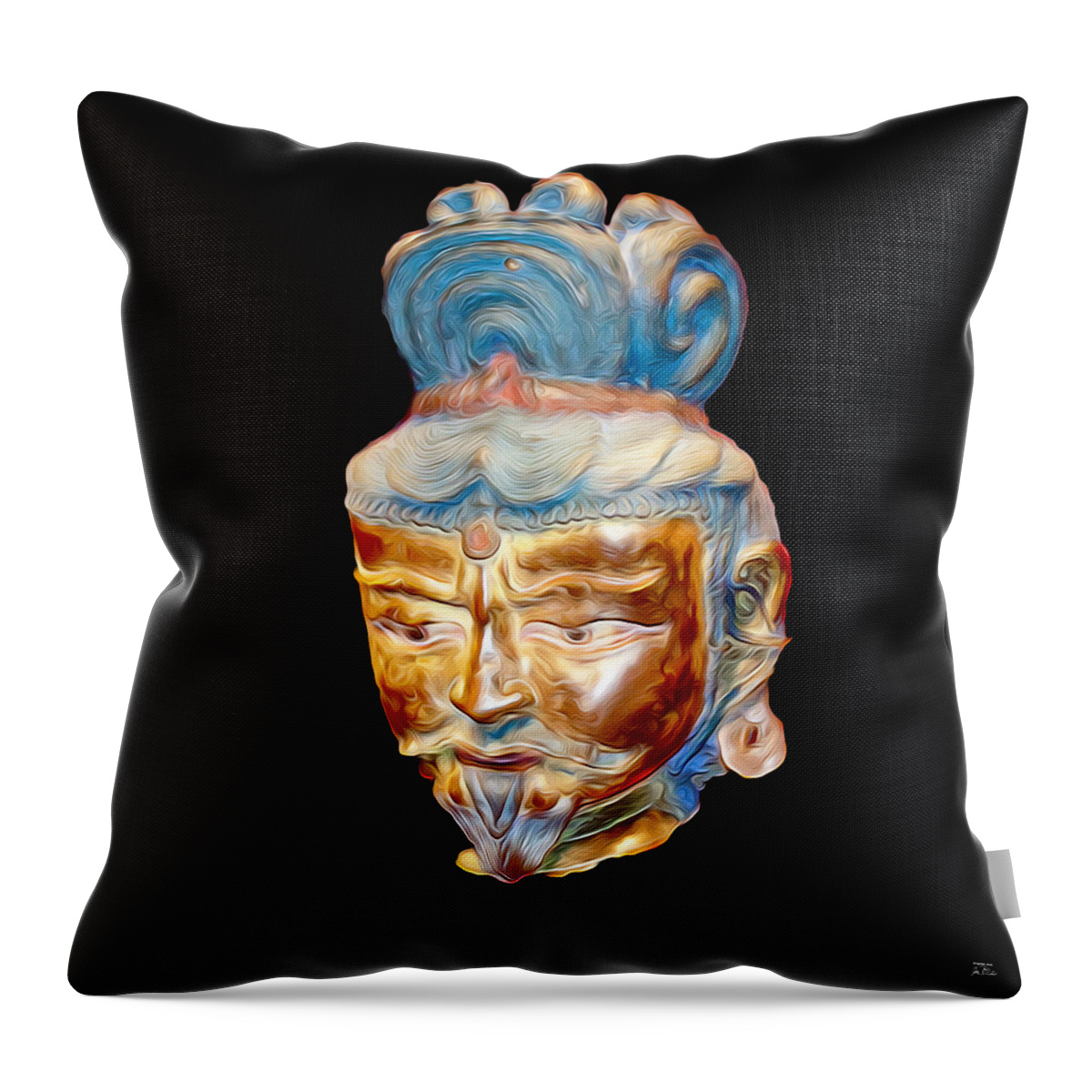 Asian Art Throw Pillow featuring the digital art Ancient Warlord by Joe Paradis