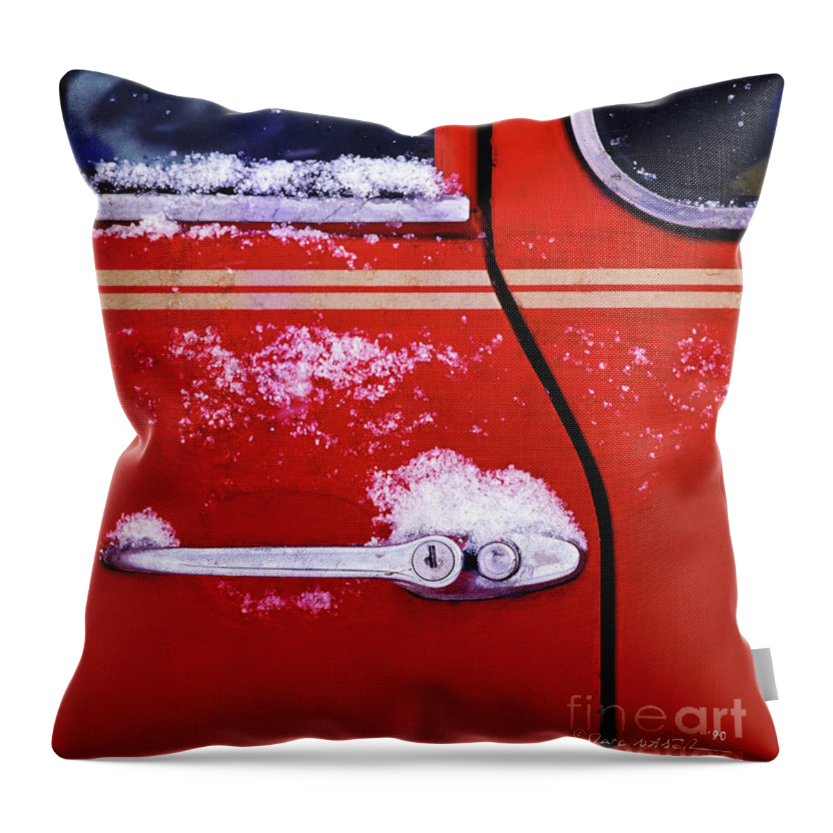 Cars Throw Pillow featuring the photograph And It Snowed by Marc Nader